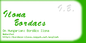 ilona bordacs business card
